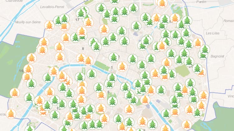 Une carte recense tous les points de collecte à Paris.