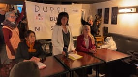 Christiane Constant, ex-première secrétaire de la fédération PS, du Rhône, lors d'une conférence de presse mercredi.