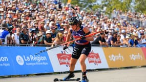 Julia Simon lors du Martin Fourcade Nordic Festival, le 31 août 2024.