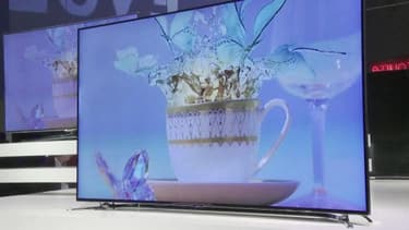 Au CES de Las Vegas, les télévisions numériques Ultra Haute Définition ont la cote. Le 11 janvier 2013.
