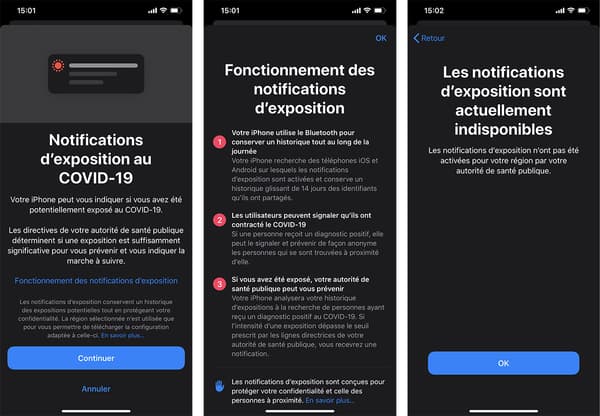 La dernière mise à jour iOS propose des notifications d'exposition au Covid-19. La dernière mise à jour iOS propose des notifications d'exposition au Covid-19.
