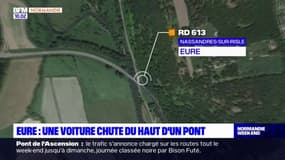 Eure: une voiture chute du haut d'un pont, une femme évacuée en urgence absolue