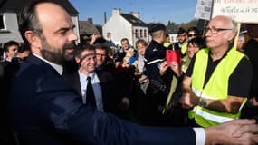 Edouard Philippe, à Saint-Hernin (29), ce vendredi 15 février.