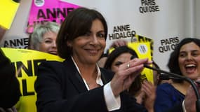 Anne Hidalgo après les résultats du premier tour des élections municipales, le 23 mars 2014.