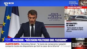 Réforme des retraites: Emmanuel Macron assume "la décision" "d'économies intelligentes"