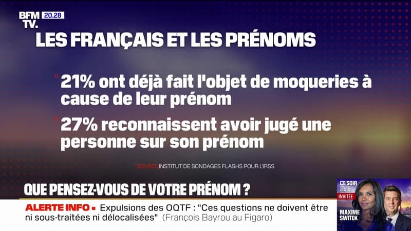 LE DOSSIER DE 20H - Que pensez-vous de votre prénom ?