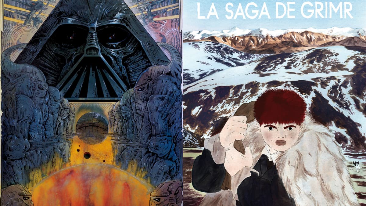 Dark Vador par Druillet et La couverture de La Saga de Grimr