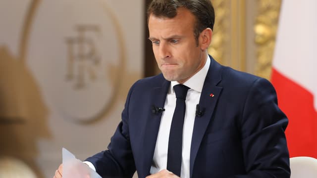 Le président de la République Emmanuel Macron, le 25 avril 2019 à l'Elysée à Paris.