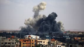 La ville de Rafah, dans le sud de la bande de Gaza, bombardée le 6 mai 2024