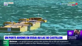 Alpes-de-Haute-Provence: un porte-avions testé au lac de Castillon