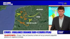 Nord-Pas-de-Calais: quatre cours d'eau placés en vigilance orange crues