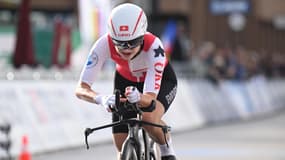 Muriel Furrer lors de l'épreuve du contre-la-montre aux Mondiaux de cyclisme, le 24/09/2024