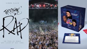 Livre, place de concert, jeu à offrir à un fan de rap.