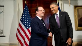 François Hollande et Barack Obama lors du premier jour de la visite d'Etat du président français aux Etats-Unis, le 10 février 2014.