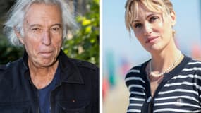 Combinaison de photographies réalisée le 7 février 2024, avec Jacques Doillon, à gauche, le 25 août 2021 à Angoulême et à droite Judith Godrèche, le 3 septembre 2023 à Deauville, dans le Calvados. 