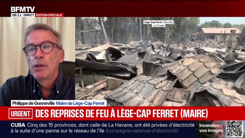 Incendie en Gironde: le maire de Lège-Cap Ferret évoque "plus de 25 maisons" détruites dans la commune