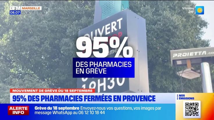 Mouvement de grève du 18 septembre. 95% des pharmacies fermées en Provence