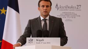 Emmanuel Macron à Kigali le 27 mai 2021 