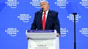 Donald Trump le 21 janvier à Davos pour le Forum économique mondial. 