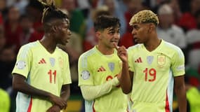Nico Williams, Pedri et Lamine Yamal lors d'Espagne-Portugal en finale de la Ligue des nations, le 8 juin 2025 à Munich