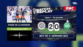  Montpellier 2-0 Saint-Etienne : Le succès du MHSC avec le premier but de Germain (commentaires RMC)