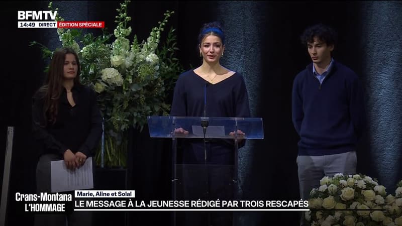 Hommage à Crans-Montana: "Nous sommes une génération qui grandit dans un monde fragile, parfois dur et pourtant, malgré les doutes et la peur, elle continue d'avancer", déclare Aline