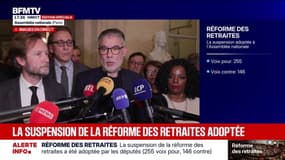 Suspension de la réforme des retraites: "Nous sommes très fiers de ce qu'il vient de se passer" réagit Olivier Faure 