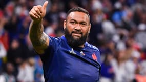 Le pilier Uini Atonio lors d'un match du XV de France pendant le Mondial 2023, octobre 2023