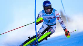 Clement Noel sur le slalom d'Adelboden