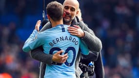 Bernardo Silva et Pep Guardiola