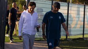 Pablo Longoria et Roberto De Zerbi au centre d'entraînement de l'OM - le 27/07/2024
