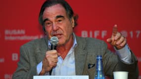 Oliver Stone lors d'une conférence de presse à Busan, le 13 octobre 2017