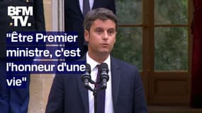 Le discours de Gabriel Attal lors de la passation de pouvoir avec Michel Barnier à Matignon
