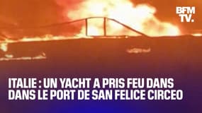  Italie: les images impressionnantes d'un yacht en flammes dans un port du centre du pays 
