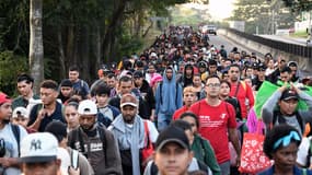 Des migrants mexicains se dirigent vers les États-Unis, malgré les menaces de Donald Trump de restreindre l'immigration, ici à Tapachula, au Mexique, le 20 janvier 2025 (photo d'illustration). 