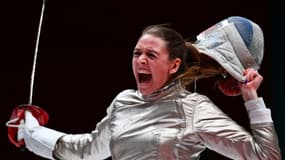 La sabreuse Manon Brunet lors des championnats du Monde à Wuxi en Chine le 27 juillet 2018