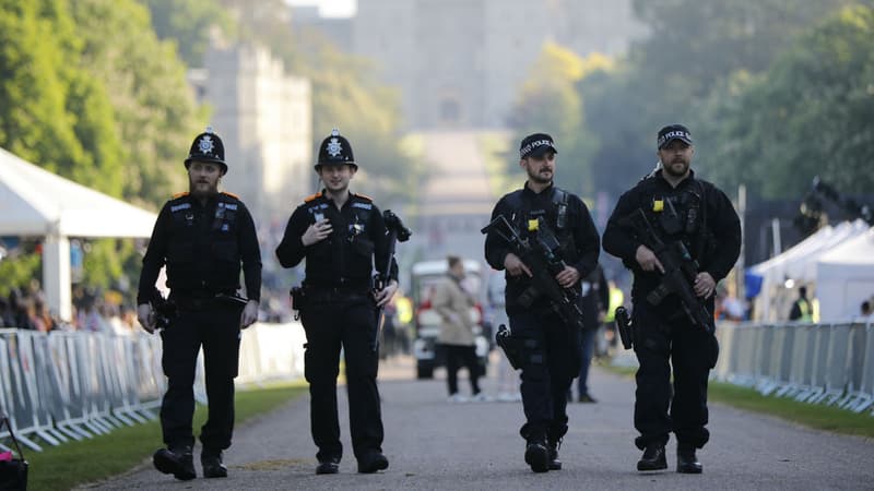 La sécurité est renforcée à Windsor (Royaume-Uni) le 19 mai 2018