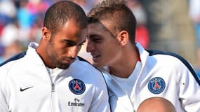 Lucas Moura (à gauche) et Marco Verratti