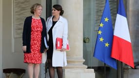 Muriel Pénicaud et Marlène Schiappa le 22 novembre 2017 devant l'Elysée. 