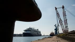 Image d'illustration - Le paquebot de croisières "Celebrity Apex" amarré aux quais des Chantiers de l'Atlantique, à Saint-Nazaire, le 2 avril 2020