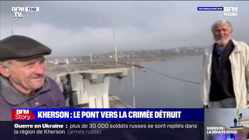 Kherson: une partie du pont Antonivsky détruite