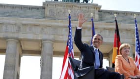 Barack Obama et Angela Merkel ce 19 juin à l'occasion de la première visite d'Obama en tant que président américain.