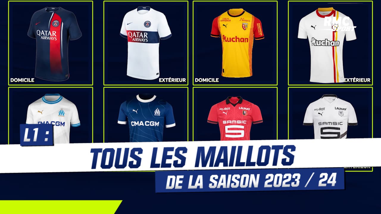 Ligue 1 : Les maillots de l'OM (domicile et extérieur) pour la