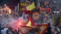 Les supporters de Lens lors d'un déplacement à Rennes en août 2021