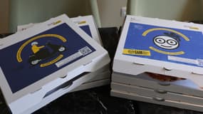 Les boîtes de pizza distribuées par la préfecture du Finistère.