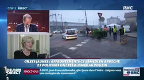 Françoise Souliman, préfet de l’Ardèche: "Samedi, en cas de manifestations, il y aura des forces mobiles et une réorganisation des services de force de sécurité intérieure." 
