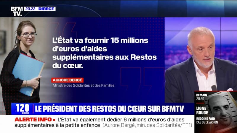 15 millions d'aides gouvernementales supplémentaires pour les Restos du coeur: une somme pas suffisante, affirme le président de l'association, Patrice Douret
