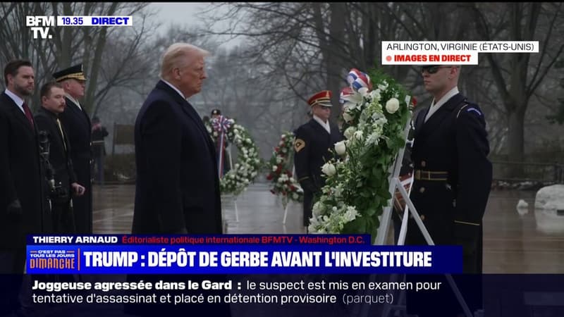 États-Unis: Donald Trump dépose une gerbe au cimetière d'Arlington en Virginie, à la veille de son investiture