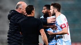 Les joueurs de l'Olympiacos face à Volos, le 3 décembre 2023.