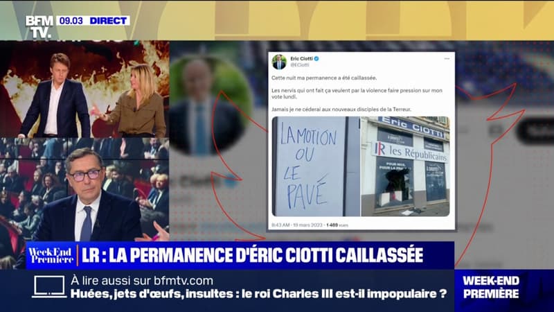 Retraites: la permanence d'Éric Ciotti à Nice vandalisée